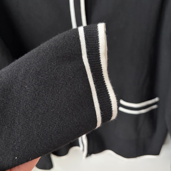 H&M Cardigan Black & White Women’s Size XL- EUC Preppy - Minimalist - Picture 7 of 11